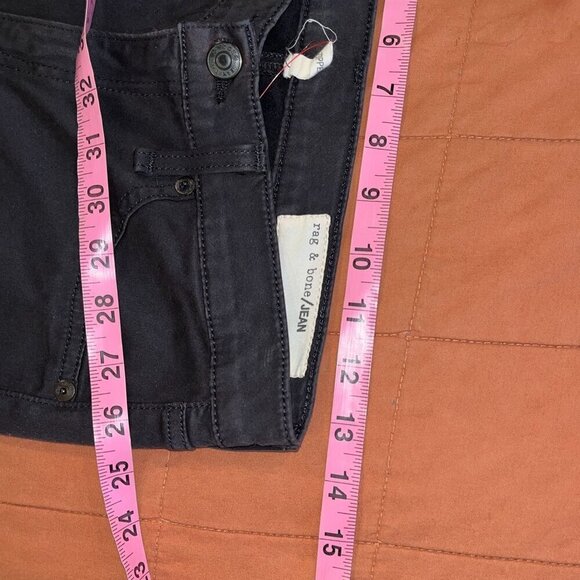 Rag & Bone Womens Black Zipper Capi Skinny Jeans Size 28 Slim Fit Denim - Picture 10 of 11